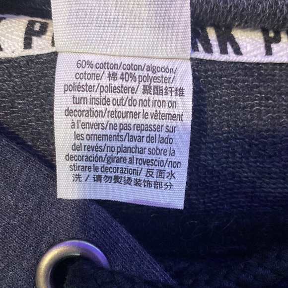 PINK Gray Lace Up Hoodie - MEDIUM - Picture 5 of 5